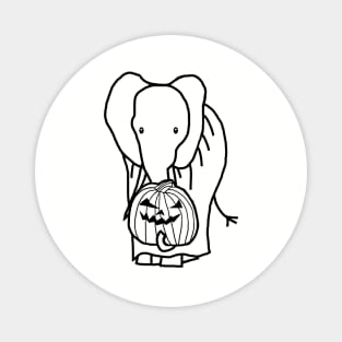 Minimal Elephant with Halloween Horror Costume Magnet